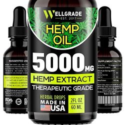 Hemp Oil for Anxiety Relief – 5000 MG – Premium Seed Grade – Natural Hemp Oil for Better Sleep, Mood & Stress – Improve Health – Vitamins & Fatty Acids – Made in The USA
